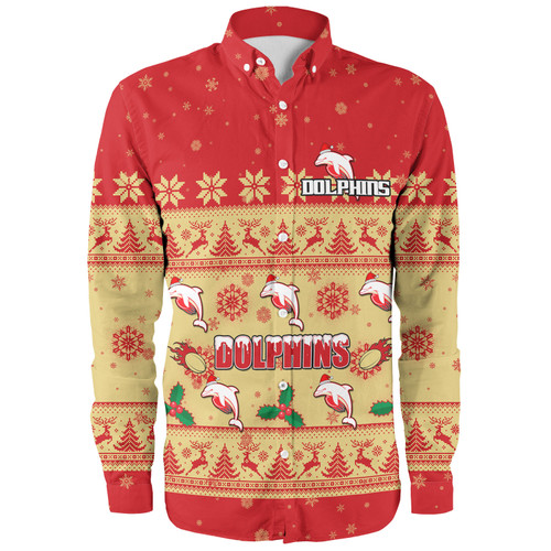 Redcliffe Dolphins Christmas Custom Long Sleeve Shirt - Special Ugly Christmas Long Sleeve Shirt