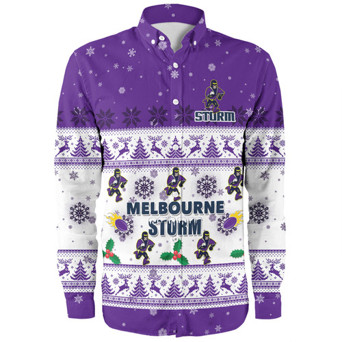 Melbourne Storm Christmas Custom Long Sleeve Shirt - Special Ugly Christmas Long Sleeve Shirt