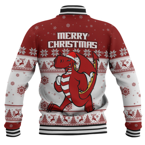 St. George Illawarra Dragons Christmas Custom Baseball Jacket - Special Ugly Christmas Baseball Jacket St. George Illawarra Dragons Christmas Custom Baseball Jacket - Special Ugly Christmas Baseball Jacket