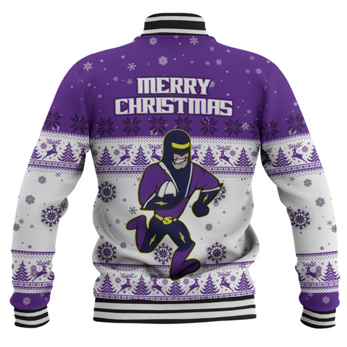 Melbourne Storm Christmas Custom Baseball Jacket - Special Ugly Christmas Baseball Jacket