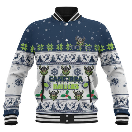 Canberra Raiders Christmas Custom Baseball Jacket - Special Ugly Christmas Baseball Jacket Canberra Raiders Christmas Custom Baseball Jacket - Special Ugly Christmas Baseball Jacket