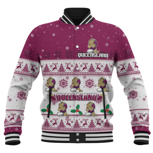 Queensland Cane Toads Christmas Custom Baseball Jacket - Special Ugly Christmas Baseball Jacket