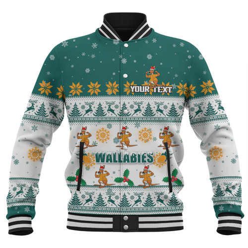 Australia Wallabies Christmas Custom Baseball Jacket - Special Ugly Christmas Baseball Jacket Australia Wallabies Christmas Custom Baseball Jacket - Special Ugly Christmas Baseball Jacket