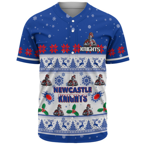 Newcastle Knights Christmas Custom Baseball Shirt - Special Ugly Christmas Baseball Shirt