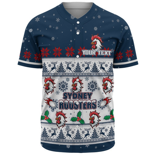 Sydney Roosters Christmas Custom Baseball Shirt - Special Ugly Christmas Baseball Shirt Sydney Roosters Christmas Custom Baseball Shirt - Special Ugly Christmas Baseball Shirt