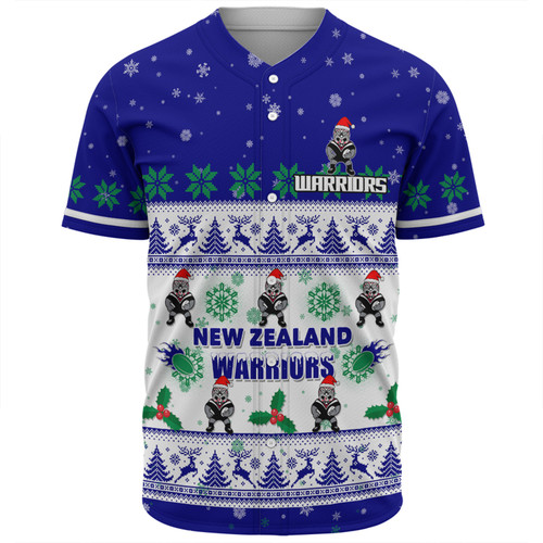 New Zealand Warriors Christmas Custom Baseball Shirt - Special Ugly Christmas Baseball Shirt