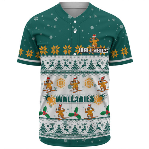 Australia Wallabies Christmas Custom Baseball Shirt - Special Ugly Christmas Baseball Shirt