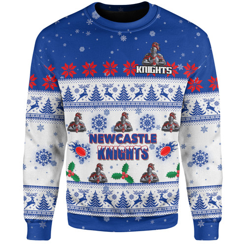 Newcastle Knights Christmas Custom Sweatshirt - Special Ugly Christmas Sweatshirt