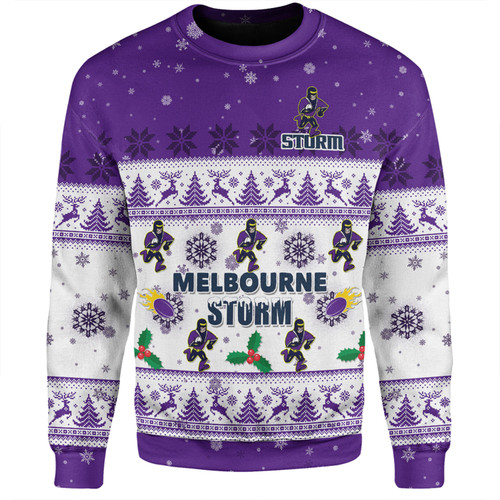 Melbourne Storm Christmas Custom Sweatshirt - Special Ugly Christmas Sweatshirt