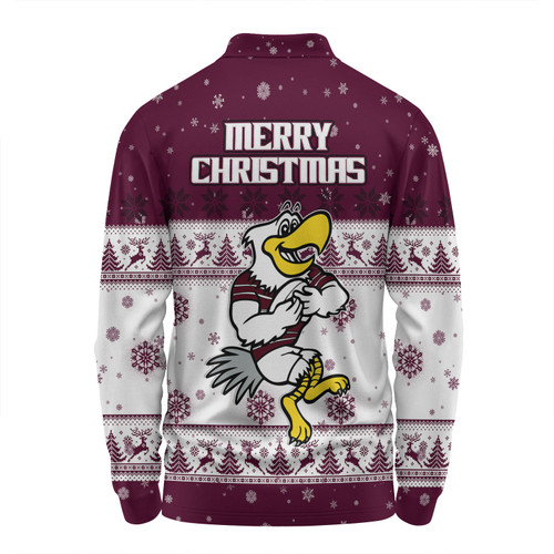 Manly Warringah Sea Eagles Christmas Custom Long Sleeve Polo Shirt - Special Ugly Christmas Long Sleeve Polo Shirt Manly Warringah Sea Eagles Christmas Custom Long Sleeve Polo Shirt - Special Ugly Christmas Long Sleeve Polo Shirt