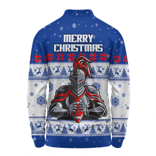 Newcastle Knights Christmas Custom Long Sleeve Polo Shirt - Special Ugly Christmas Long Sleeve Polo Shirt Newcastle Knights Christmas Custom Long Sleeve Polo Shirt - Special Ugly Christmas Long Sleeve Polo Shirt