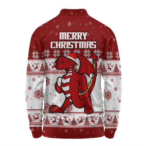 St. George Illawarra Dragons Christmas Custom Long Sleeve Polo Shirt - Special Ugly Christmas Long Sleeve Polo Shirt St. George Illawarra Dragons Christmas Custom Long Sleeve Polo Shirt - Special Ugly Christmas Long Sleeve Polo Shirt
