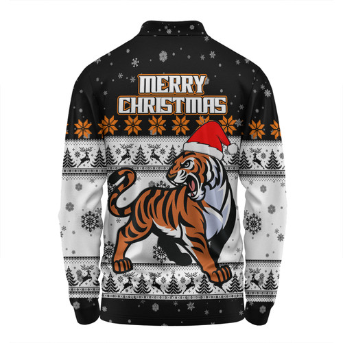 Wests Tigers Christmas Custom Long Sleeve Polo Shirt - Special Ugly Christmas Long Sleeve Polo Shirt Wests Tigers Christmas Custom Long Sleeve Polo Shirt - Special Ugly Christmas Long Sleeve Polo Shirt