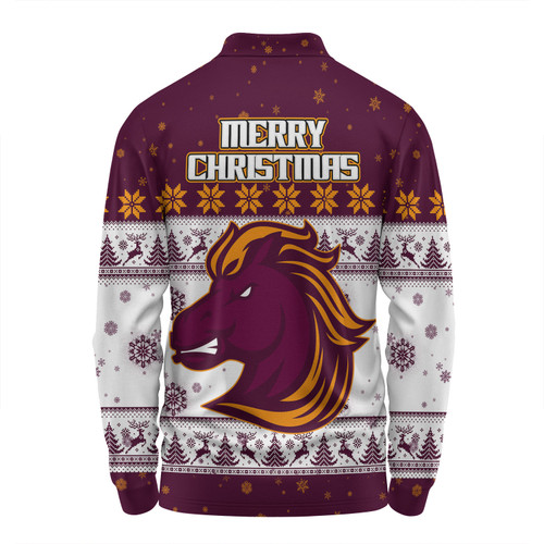 Brisbane Broncos Christmas Custom Long Sleeve Polo Shirt - Special Ugly Christmas Long Sleeve Polo Shirt Brisbane Broncos Christmas Custom Long Sleeve Polo Shirt - Special Ugly Christmas Long Sleeve Polo Shirt