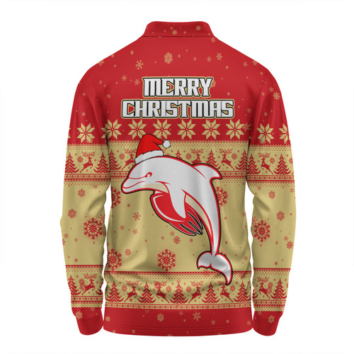 Redcliffe Dolphins Christmas Custom Long Sleeve Polo Shirt - Special Ugly Christmas Long Sleeve Polo Shirt Redcliffe Dolphins Christmas Custom Long Sleeve Polo Shirt - Special Ugly Christmas Long Sleeve Polo Shirt