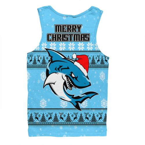 Cronulla-Sutherland Sharks Christmas Custom Men Singlet - Special Ugly Christmas Men Singlet Cronulla-Sutherland Sharks Christmas Custom Men Singlet - Special Ugly Christmas Men Singlet