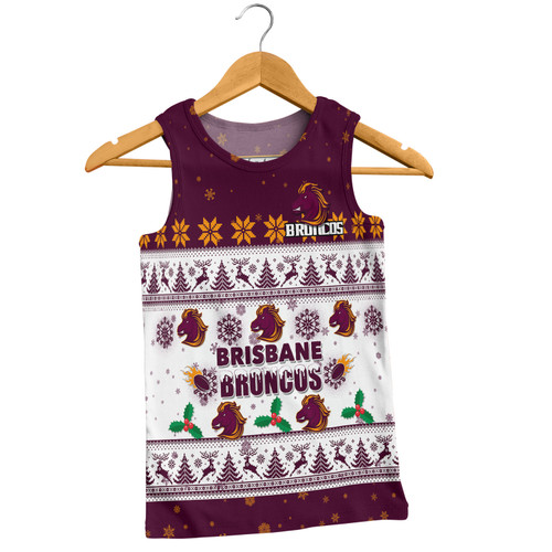 Brisbane Broncos Christmas Custom Men Singlet - Special Ugly Christmas Men Singlet