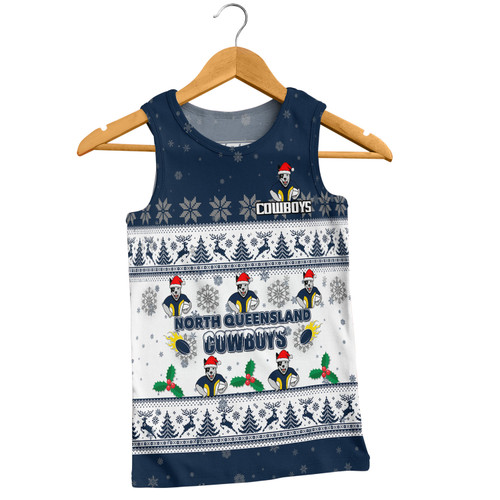 North Queensland Cowboys Christmas Custom Men Singlet - Special Ugly Christmas Men Singlet