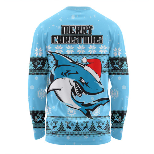Cronulla-Sutherland Sharks Christmas Custom Long Sleeve T-shirt - Special Ugly Christmas Long Sleeve T-shirt Cronulla-Sutherland Sharks Christmas Custom Long Sleeve T-shirt - Special Ugly Christmas Long Sleeve T-shirt