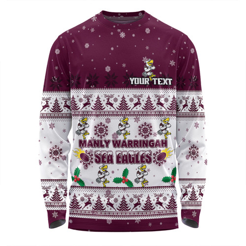 Manly Warringah Sea Eagles Christmas Custom Long Sleeve T-shirt - Special Ugly Christmas Long Sleeve T-shirt Manly Warringah Sea Eagles Christmas Custom Long Sleeve T-shirt - Special Ugly Christmas Long Sleeve T-shirt
