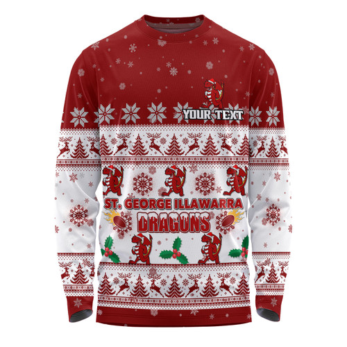 St. George Illawarra Dragons Christmas Custom Long Sleeve T-shirt - Special Ugly Christmas Long Sleeve T-shirt St. George Illawarra Dragons Christmas Custom Long Sleeve T-shirt - Special Ugly Christmas Long Sleeve T-shirt