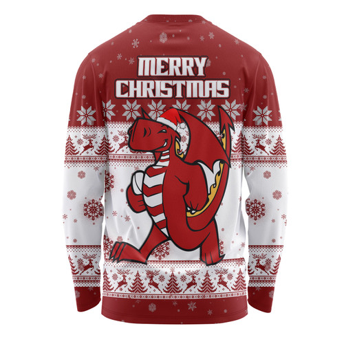 St. George Illawarra Dragons Christmas Custom Long Sleeve T-shirt - Special Ugly Christmas Long Sleeve T-shirt St. George Illawarra Dragons Christmas Custom Long Sleeve T-shirt - Special Ugly Christmas Long Sleeve T-shirt