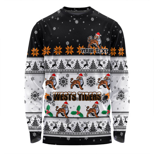 Wests Tigers Christmas Custom Long Sleeve T-shirt - Special Ugly Christmas Long Sleeve T-shirt Wests Tigers Christmas Custom Long Sleeve T-shirt - Special Ugly Christmas Long Sleeve T-shirt