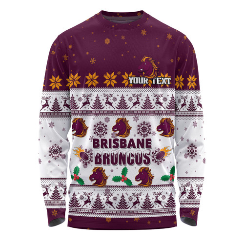 Brisbane Broncos Christmas Custom Long Sleeve T-shirt - Special Ugly Christmas Long Sleeve T-shirt Brisbane Broncos Christmas Custom Long Sleeve T-shirt - Special Ugly Christmas Long Sleeve T-shirt