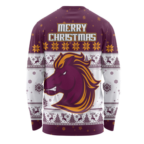 Brisbane Broncos Christmas Custom Long Sleeve T-shirt - Special Ugly Christmas Long Sleeve T-shirt Brisbane Broncos Christmas Custom Long Sleeve T-shirt - Special Ugly Christmas Long Sleeve T-shirt