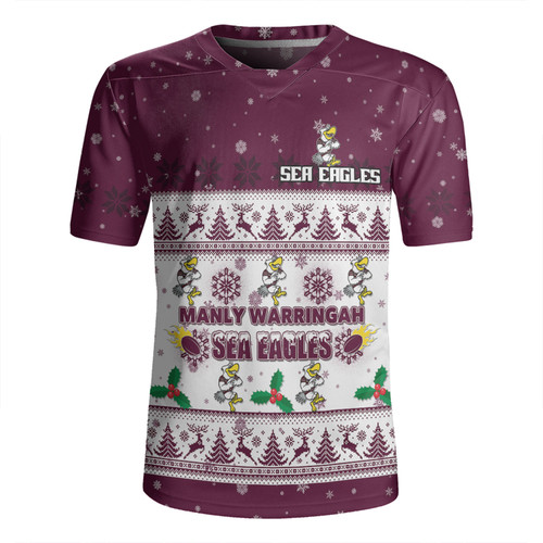 Manly Warringah Sea Eagles Christmas Custom Rugby Jersey - Special Ugly Christmas Rugby Jersey