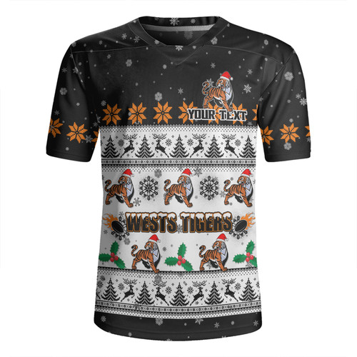 Wests Tigers Christmas Custom Rugby Jersey - Special Ugly Christmas Rugby Jersey