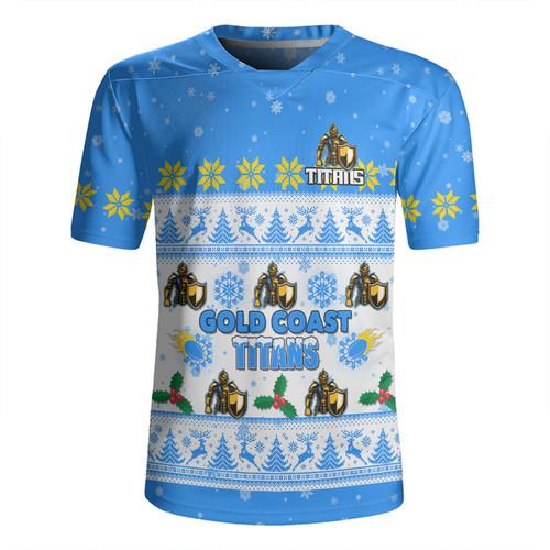 Gold Coast Titans Christmas Custom Rugby Jersey - Special Ugly Christmas Rugby Jersey