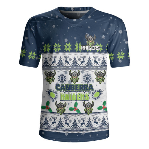 Canberra Raiders Christmas Custom Rugby Jersey - Special Ugly Christmas Rugby Jersey