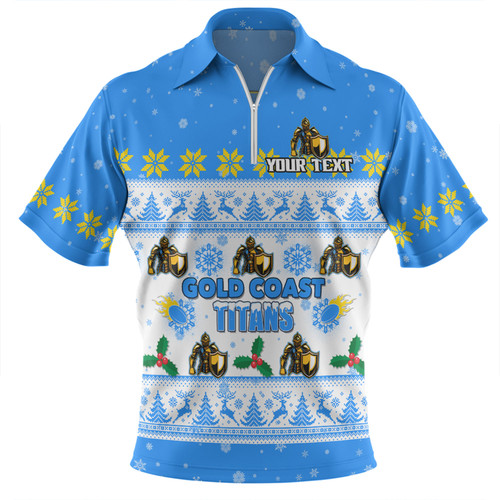 Gold Coast Titans Christmas Custom Zip Polo Shirt - Special Ugly Christmas Zip Polo Shirt Gold Coast Titans Christmas Custom Zip Polo Shirt - Special Ugly Christmas Zip Polo Shirt