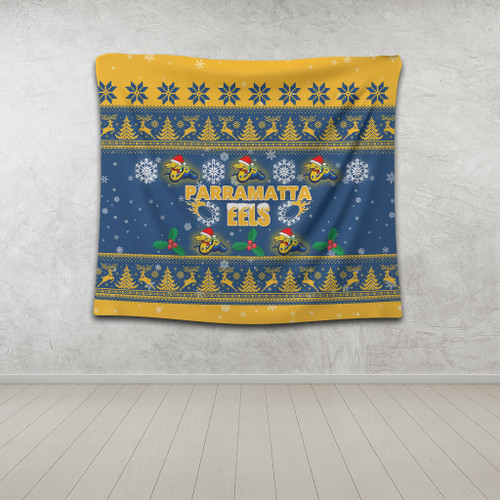 Parramatta Eels Christmas Tapestry - Special Ugly Christmas Tapestry Parramatta Eels Christmas Tapestry - Special Ugly Christmas Tapestry