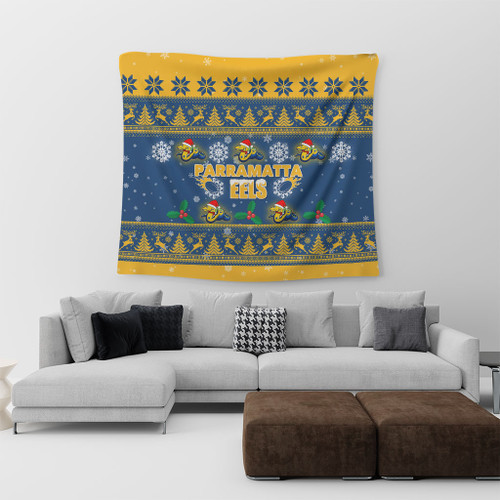 Parramatta Eels Christmas Tapestry - Special Ugly Christmas Tapestry Parramatta Eels Christmas Tapestry - Special Ugly Christmas Tapestry