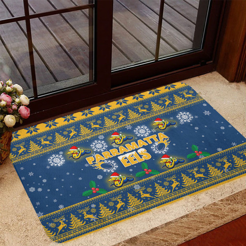 Parramatta Eels Christmas Doormat - Special Ugly Christmas Doormat