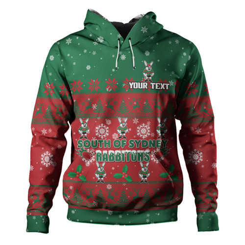 South Sydney Rabbitohs Custom Hoodie - Special Ugly Christmas Hoodie South Sydney Rabbitohs Custom Hoodie - Special Ugly Christmas Hoodie