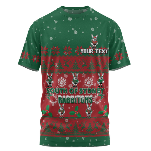 South Sydney Rabbitohs Custom T-shirt - Special Ugly Christmas T-shirt