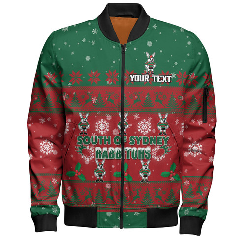 South Sydney Rabbitohs Custom Bomber Jacket - Special Ugly Christmas Bomber Jacket South Sydney Rabbitohs Custom Bomber Jacket - Special Ugly Christmas Bomber Jacket