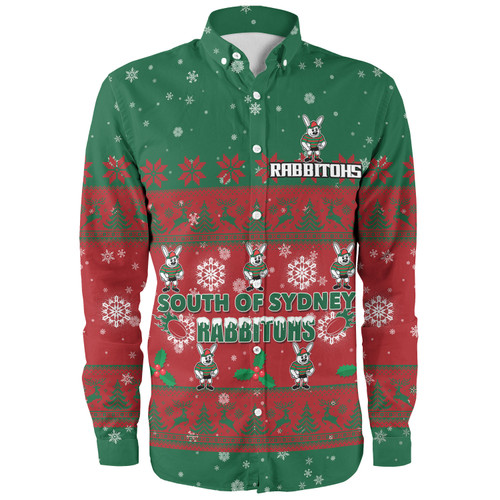 South Sydney Rabbitohs Custom Long Sleeve Shirt - Special Ugly Christmas Long Sleeve Shirt