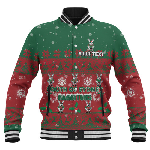 South Sydney Rabbitohs Custom Baseball Jacket - Special Ugly Christmas Baseball Jacket South Sydney Rabbitohs Custom Baseball Jacket - Special Ugly Christmas Baseball Jacket