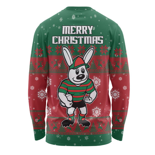 South Sydney Rabbitohs Custom Long Sleeve T-shirt - Special Ugly Christmas Long Sleeve T-shirt South Sydney Rabbitohs Custom Long Sleeve T-shirt - Special Ugly Christmas Long Sleeve T-shirt