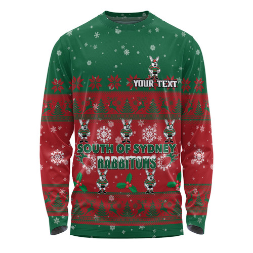 South Sydney Rabbitohs Custom Long Sleeve T-shirt - Special Ugly Christmas Long Sleeve T-shirt South Sydney Rabbitohs Custom Long Sleeve T-shirt - Special Ugly Christmas Long Sleeve T-shirt