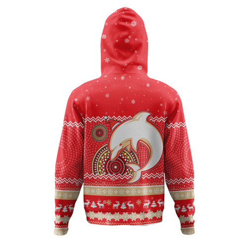 Redcliffe Dolphins Christmas Custom Hoodie - Ugly Xmas And Aboriginal Patterns For Die Hard Fan Hoodie Redcliffe Dolphins Christmas Custom Hoodie - Ugly Xmas And Aboriginal Patterns For Die Hard Fan Hoodie