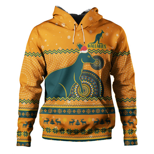 Australia Wallabies Christmas Custom Hoodie - Ugly Xmas And Aboriginal Patterns For Die Hard Fan Hoodie