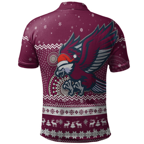 Manly Warringah Sea Eagles Christmas Custom Polo Shirt - Ugly Xmas And Aboriginal Patterns For Die Hard Fan Polo Shirt Manly Warringah Sea Eagles Christmas Custom Polo Shirt - Ugly Xmas And Aboriginal Patterns For Die Hard Fan Polo Shirt