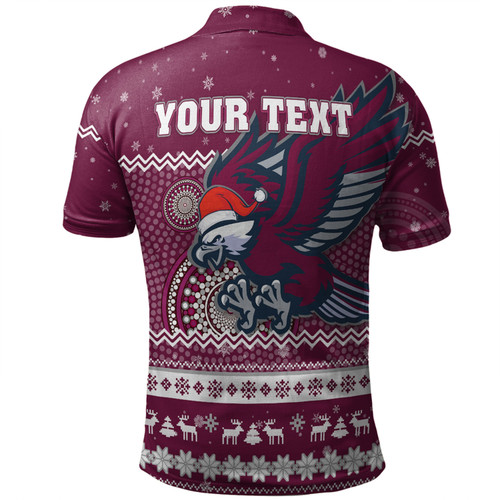 Manly Warringah Sea Eagles Christmas Custom Polo Shirt - Ugly Xmas And Aboriginal Patterns For Die Hard Fan Polo Shirt Manly Warringah Sea Eagles Christmas Custom Polo Shirt - Ugly Xmas And Aboriginal Patterns For Die Hard Fan Polo Shirt