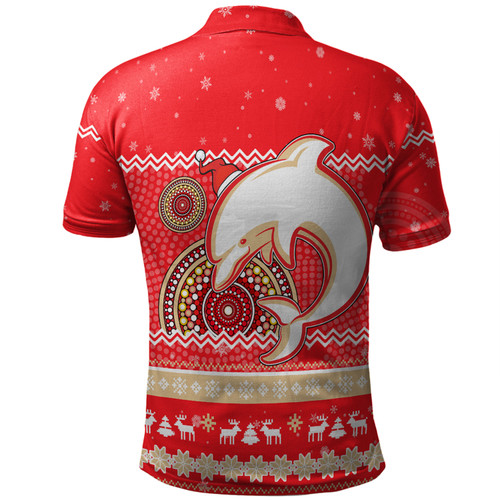 Redcliffe Dolphins Christmas Custom Polo Shirt - Ugly Xmas And Aboriginal Patterns For Die Hard Fan Polo Shirt Redcliffe Dolphins Christmas Custom Polo Shirt - Ugly Xmas And Aboriginal Patterns For Die Hard Fan Polo Shirt