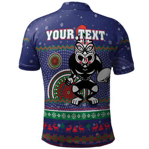 New Zealand Warriors Christmas Custom Polo Shirt - Ugly Xmas And Aboriginal Patterns For Die Hard Fan Polo Shirt